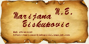 Marijana Biskupović vizit kartica